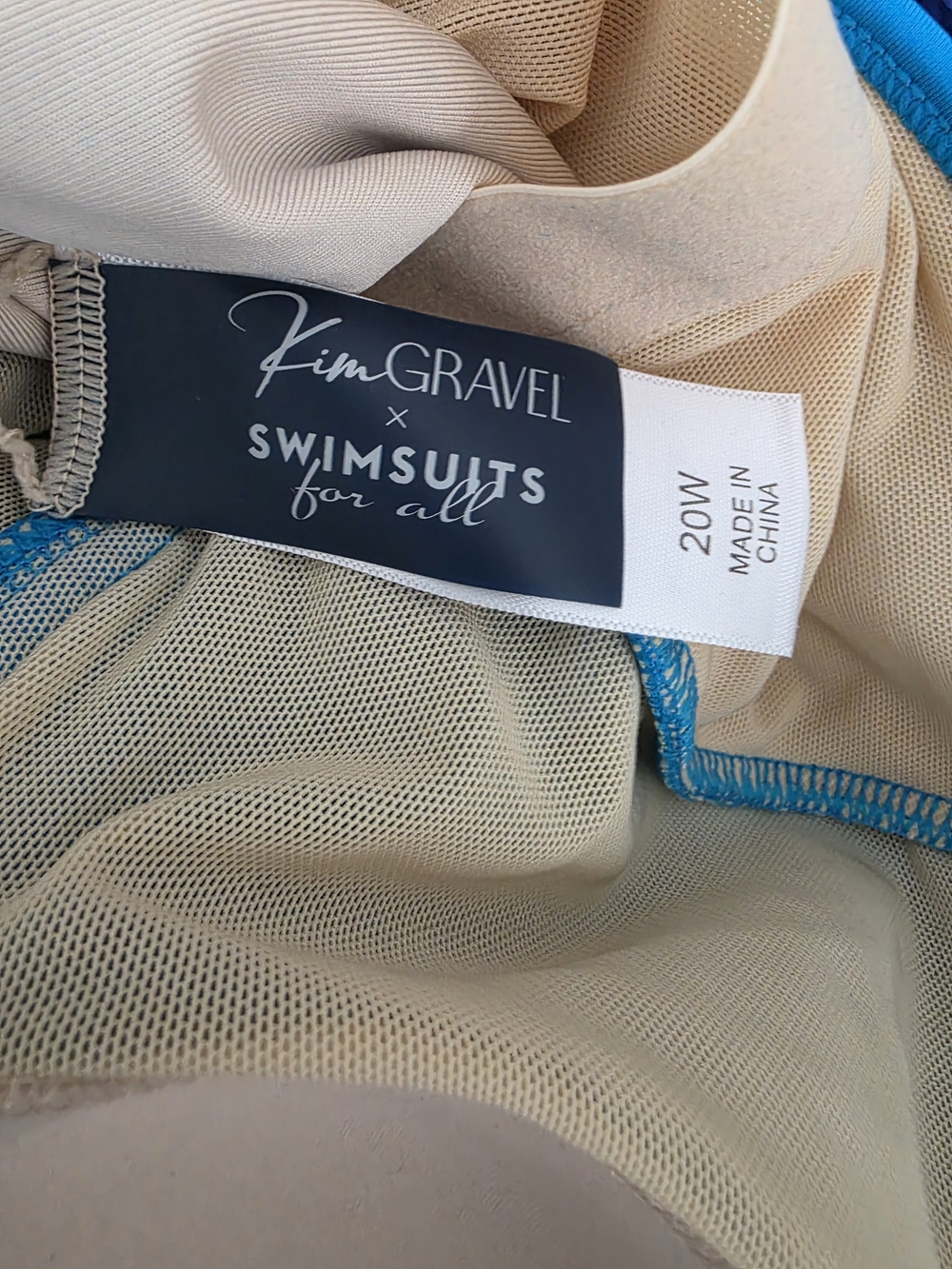 Kim Gravel x Swimsuits For All Fringe One-Piece Swimsuit Turquoise 20W - Picture 5 of 5